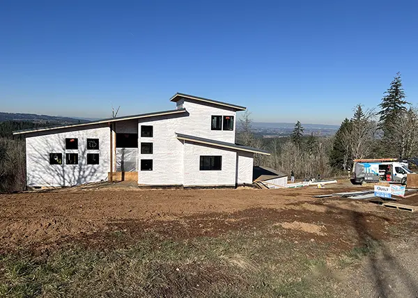 New home under construction in Oregon