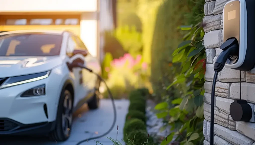 Electric vehicle charging station at home